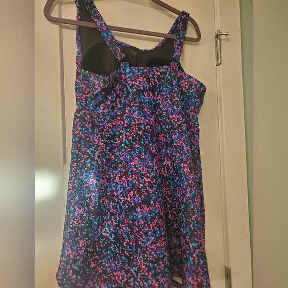 Swimsuits For All Longer Lenth Tankini Top Size 16 Black Confetti NWT Plus Size - Picture 3 of 7